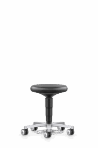 CLEANROOM_STOOL_9F63R_ARTIFICAL-LEATHER-MAGIC_BLACK_CASTORS_ALUMINIUM-POLISHED