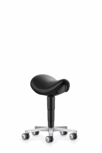 Cleanroom_Saddle_Stool_9473R_Magic_Artificial-Leather_MG01_Black_Castors_Aliuminium-polished-s