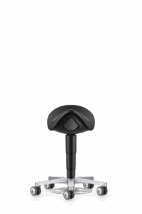 Cleanroom_Saddle_Stool_9F73R_Magic_Artificial-Leather_MG01_Black_Castors_Aliuminium-polished-f