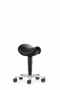 ESD_Saddle_Stool_9473E_Magic-ESD-Artificial-Leather_ESD_MG01_Black_Castors_Aliuminium-polished-s