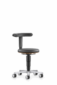 LABORATORY_STOOL_2_9463L_FLEX-SUPPORT_ARTIFICIAL-LEATHER-MAGIC_BLACK_CASTORS_COLOUR-RING-ORANGE_ALUMINIUM-POLISHED_S1